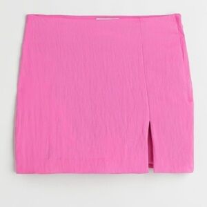 Pink Linen Mini Skirt